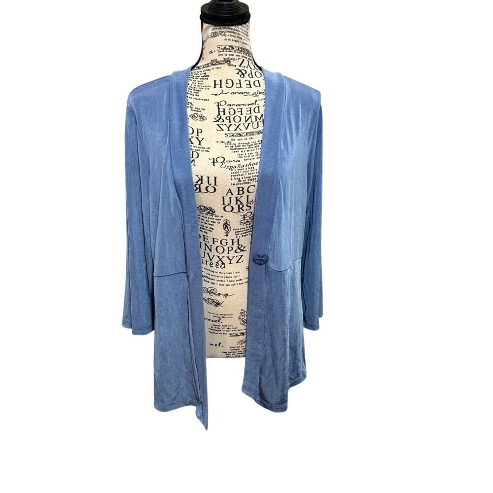 Coldwater Creek Sky‎ Blue Open Cardigan